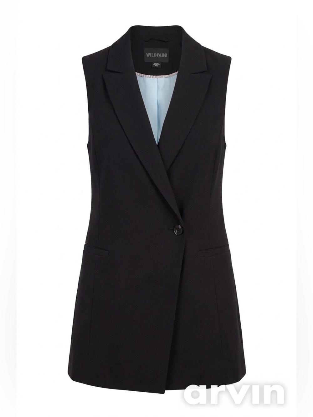 WILDFANG The Empower Double Breasted Vest Black Single Button - Size S